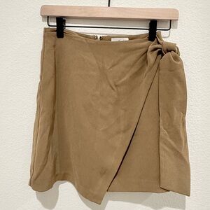 Wilfred Aritzia tan wrap mini skirt Size 0